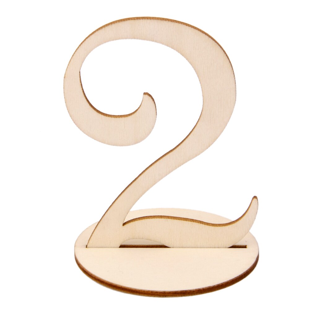 MDF Wooden Shape 10cm Table Numbers Base Base Wedding Birthday Party French Wooden Table Numbers 1 to 10 Wedding Party Decor