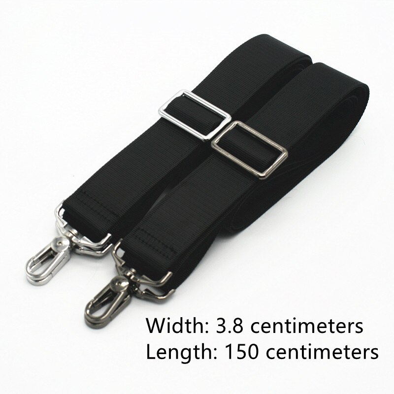Black Nylon Bag Strap For Men Bags Strong Shoulder Strap Men Briefcase Laptop Bag Belt Length 150CM Bag Accessory