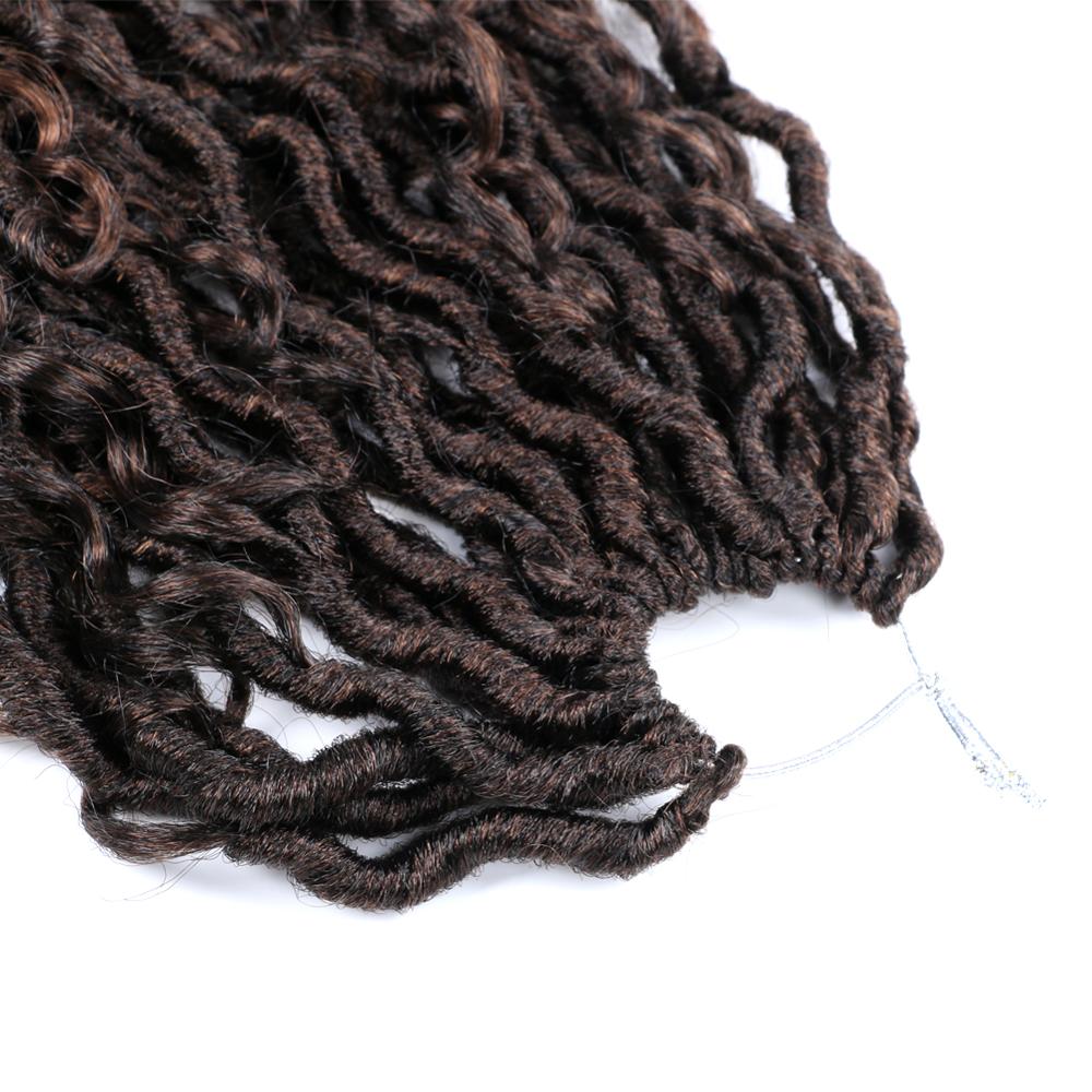 Messy Goddess Locs Crochet Braids Synthetic Twist Hair Extensions Faux Locks Braiding Hair For Women 24 Strands 14inch 18inch