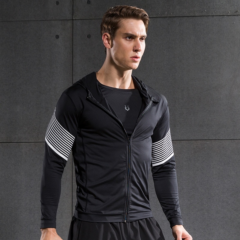 Vansydical fitness urheilutakki miesten hupullinen urheiluasu juoksupaita pitkähihainen toppi fitness bodybuild crossfit takit
