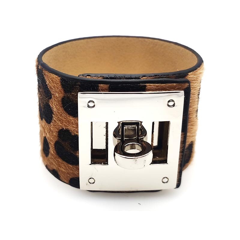 Neue Leopard drucken Armbinde Punk Leder Armbinde und Armreif Breite Runde männer Hüfte hüpfen Armbinde OL Stil: 9