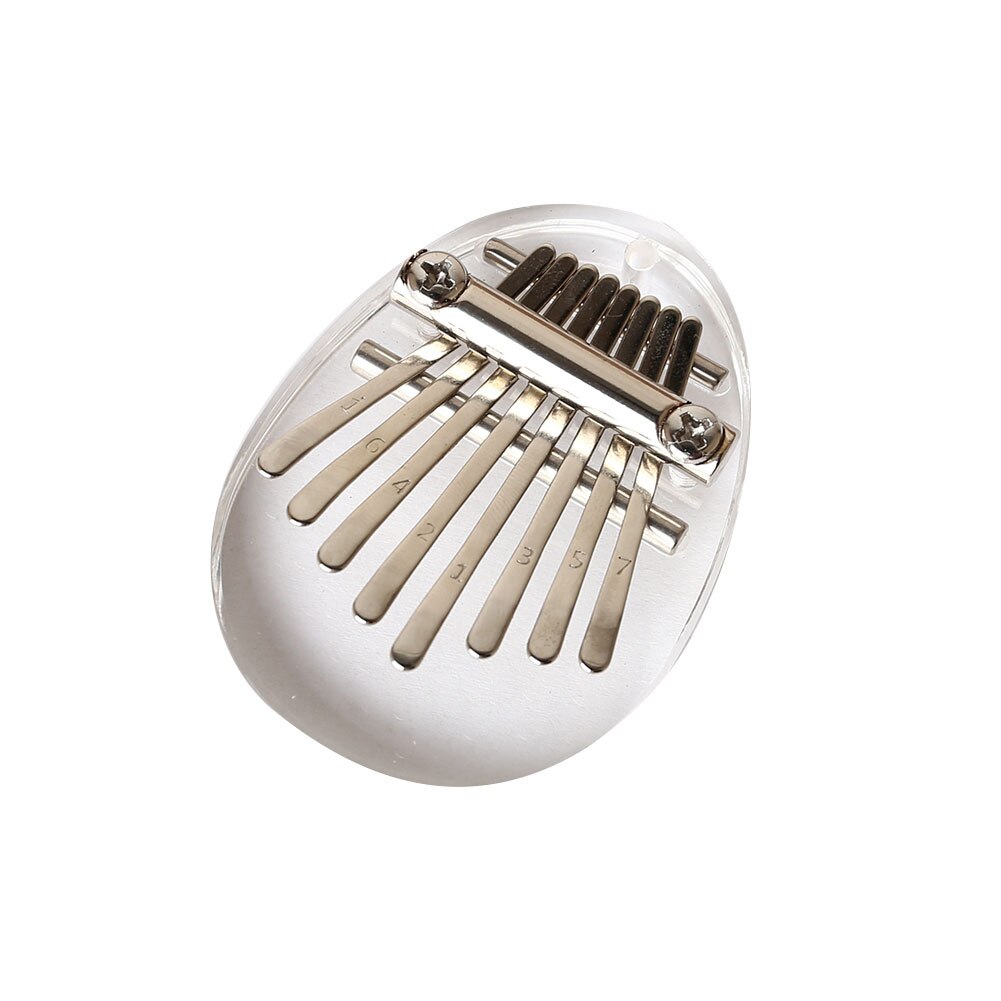 Instrumento Musical de acrílico con forma de pulgar, instrumento Musical de Kalimba, con cristal transparente, 8 teclas