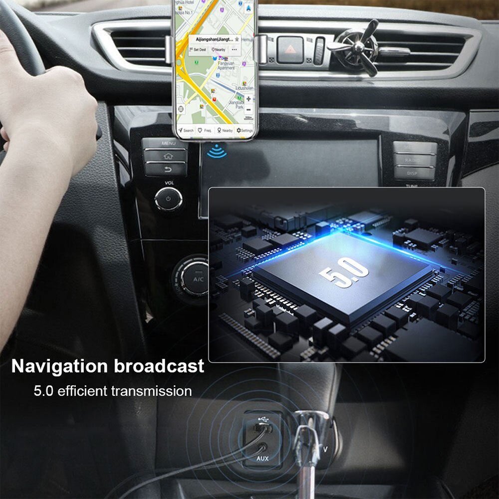 Audio Adapter Voor Auto 3.5Mm Jack Usb Bluetooth-Compatibel 5.0 Ontvanger Speaker Auto Handenvrij Car Kit Audio Muziek zender