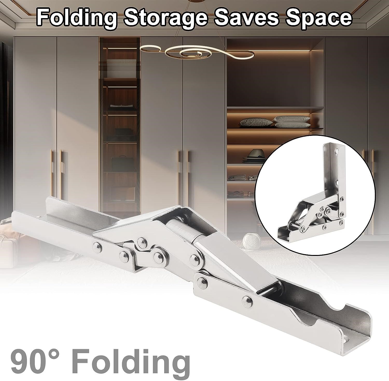 4/2 Pieces Folding Hinges 90 Degree Self-Locking Folding Hinges Table Leg Bracket 180 Degree Furniture Accessories