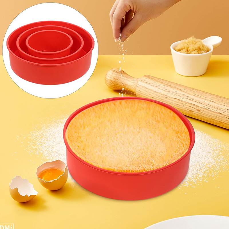 4 6 8 10 Zoll Silikonform für Schichtkuchenform, runder Zylinder, Regenbogen-Kuchenform, Gemüse, Pfannkuchen, Pizza, Kruste, Omelett-Backform