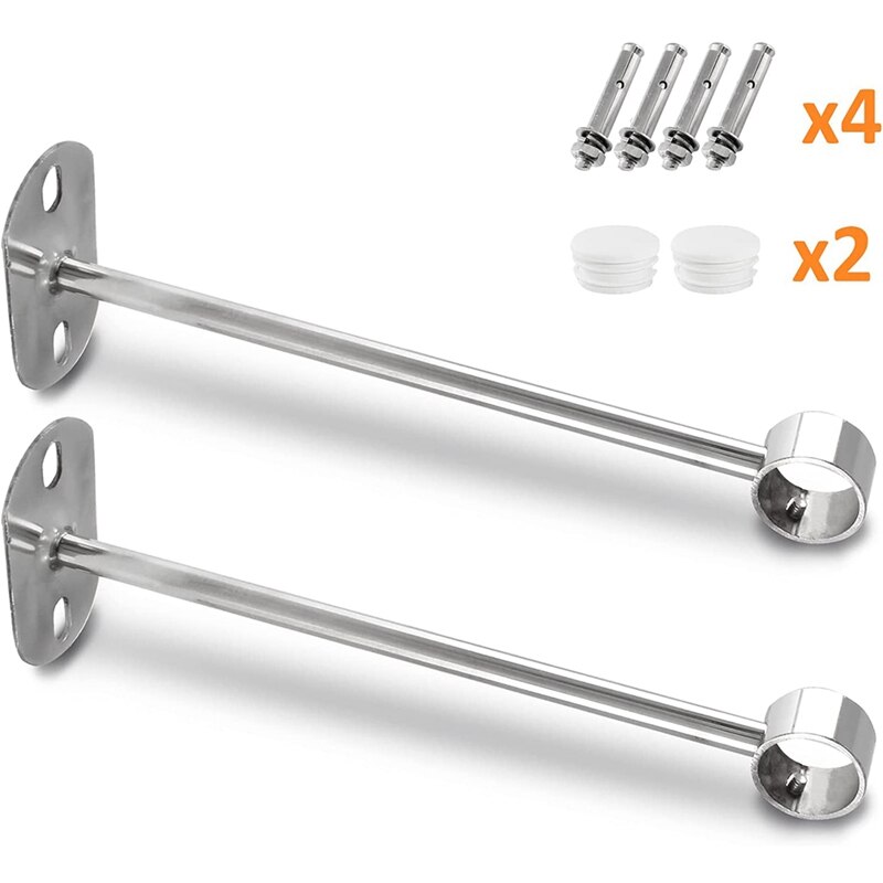 Plafond-Beugel, Garderobe Pijp Beugel, Garderobe Stang Hendel Ondersteuning Houder Pijp Flens Socket 2 Stuks