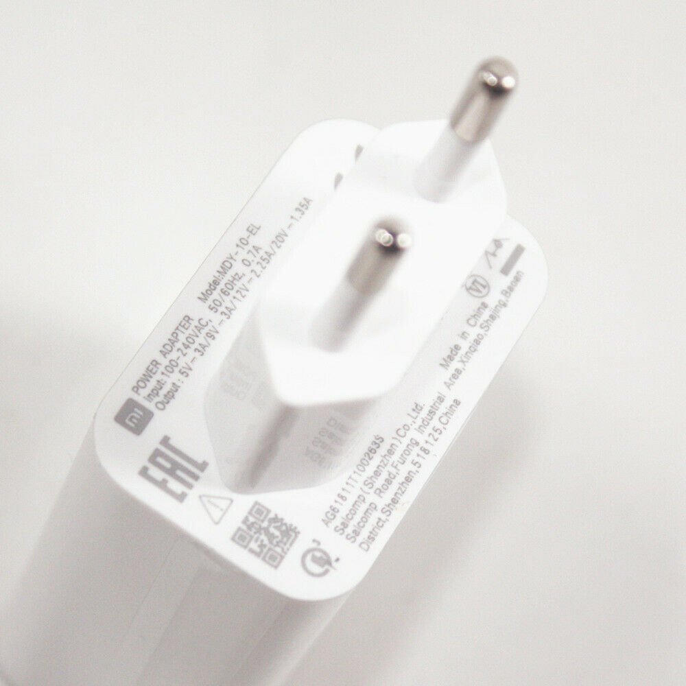 Original xiaomi MDY-10-EL 27w carregador rápido turbo carga ue qc 4.0 adaptador para mi9 9se 9t nota 10 redmi nota 8t k20 k30 pro