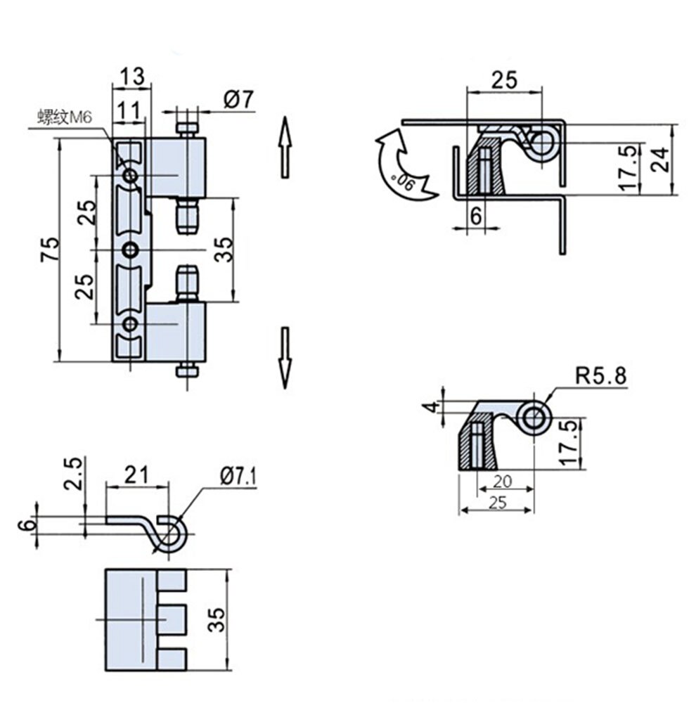 CL201-1 concealed hinge switch control cabinet Vito cabinet can be welded with stainless steel hinge