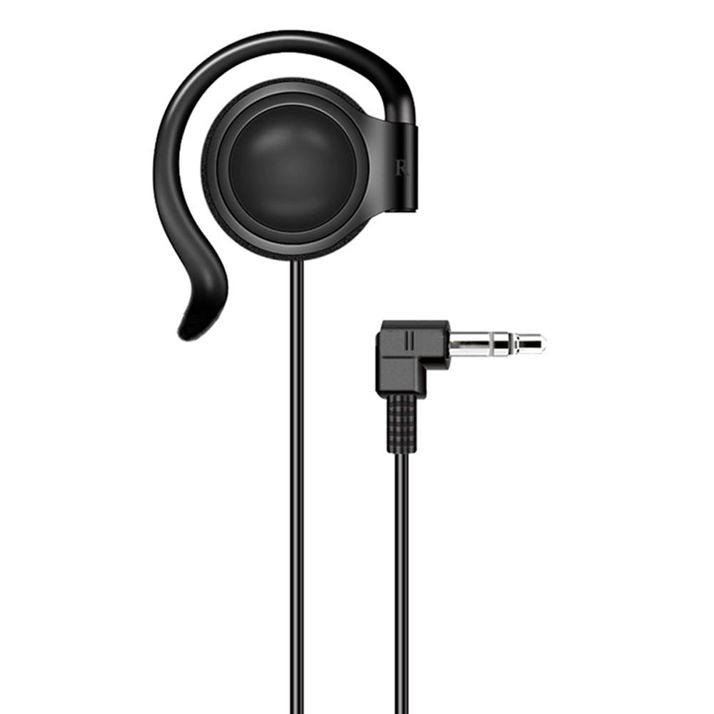 3.5Mm Luister Alleen Oortelefoon Oortelefoon Eenzijdig Oor Gemonteerde Geleidedraad Uitlegger Voor Radio Tour Guide Systeem F4510a: Black