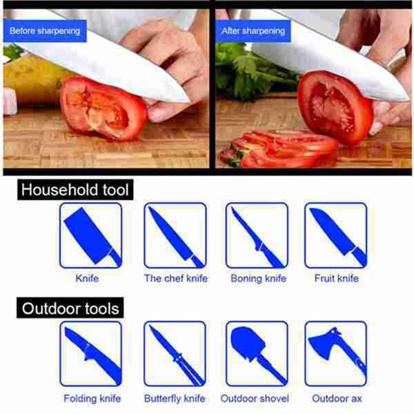 Whetstone Knife Sharpener Grit 400/1000/3000/6000 Waterstone Flattening Stone Kitchen Sharpener with NonSlip Bamboo Base