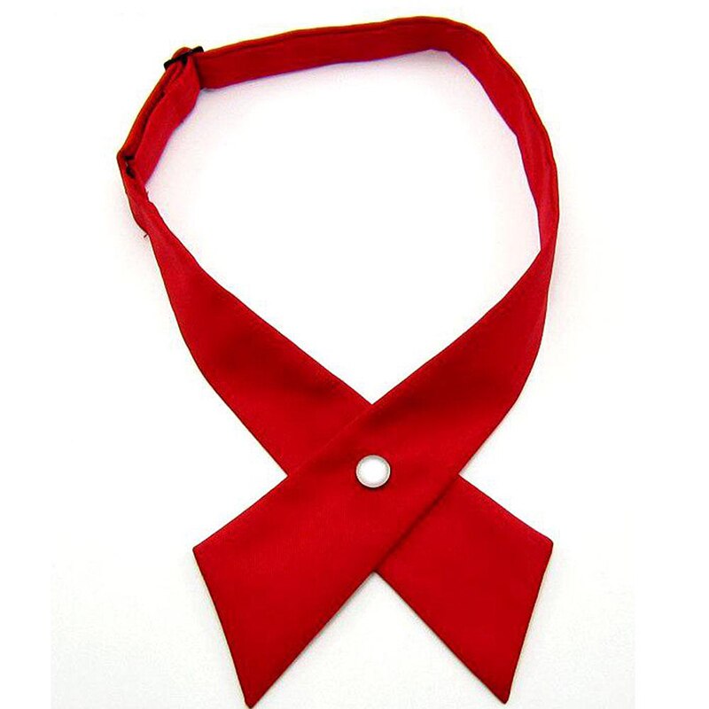 Nœud papillon croisé réglable pour hommes et femmes, solide, décontracté, col en métal, robe formelle de mariage: Rouge