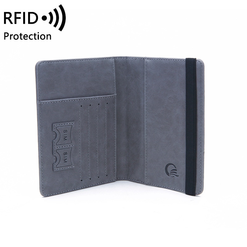 8 farben RFID Reisepass Abdeckung Brieftasche unisex Geschäft Multifunktions Kreditkarte Geldbörse Organizer fallen Mit Elastische Band