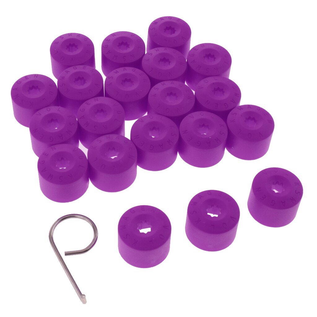 20MM Wheel Nut Covers Hub Screw Cover Wheel Nut Lug Dust Bolt Cap: Purple