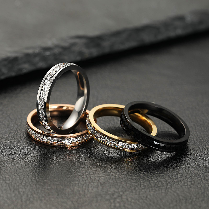 Anello Coppia TEAMER In Acciaio Inossidabile - Design Semplice, Nero