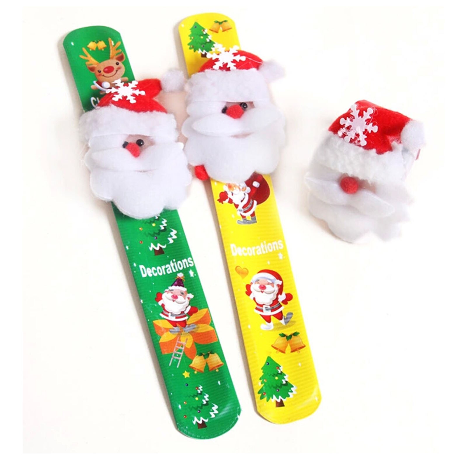 Santa Xmas Slap Cirkel Armband Leuke Band Mode Voor Kind Kids Kerst Ornament Willekeurige Kleur