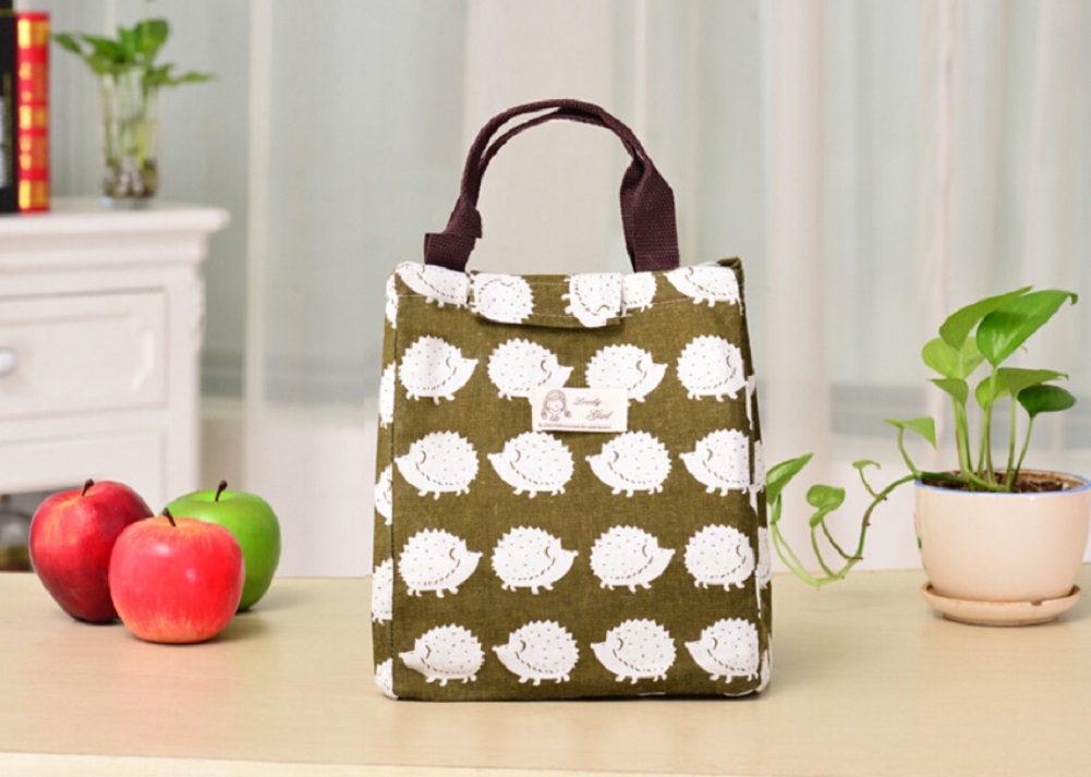 Local Stock Women Kid Men Insulated Canvas Box Tote Bag Thermal Cooler Food Lunch Bag Waterproof