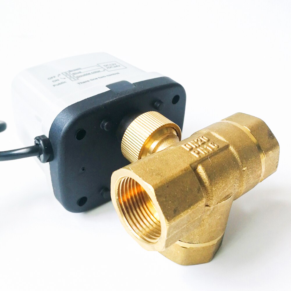 3-WAY Electric actuated ball valve 3/4", DC12V electric ball valve easy for install and uninstall, 3 control wires valve