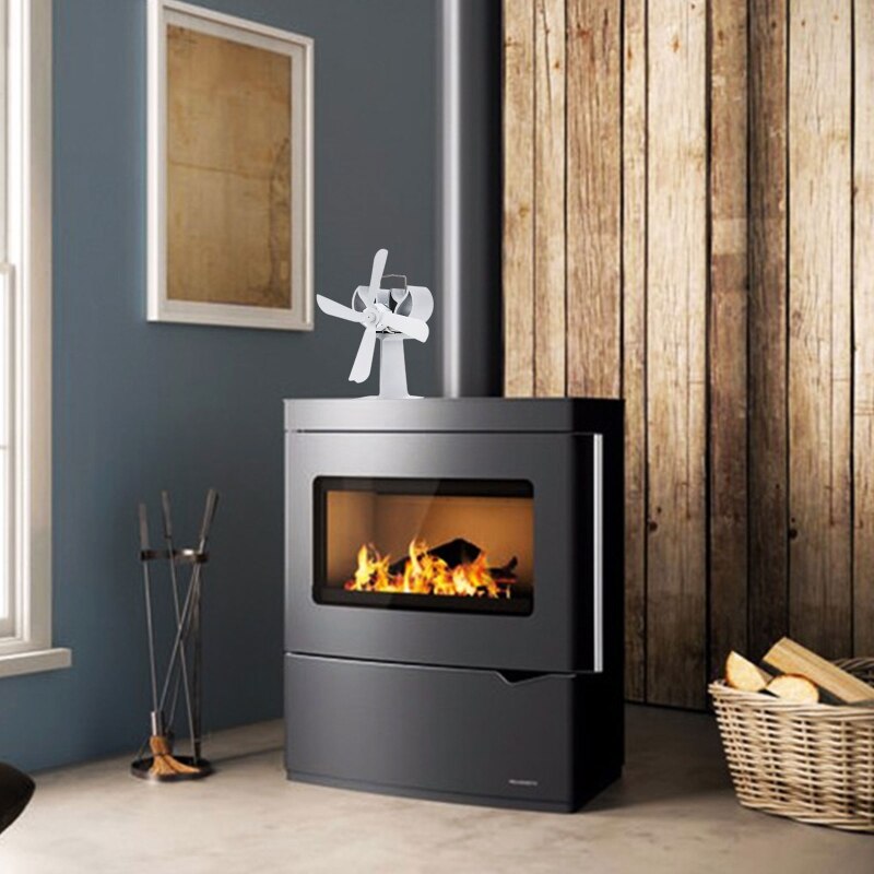 4 Bladen Warmte Aangedreven Kachel Ventilator Voor Hout Log Brander Heater Haard Brandstofbesparing Rustig Ecofan Efficiënte