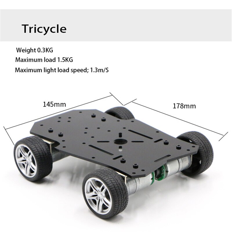 Mini three-wheeled four-wheeled car, four-wheel drive smart chassis, smart car chassis