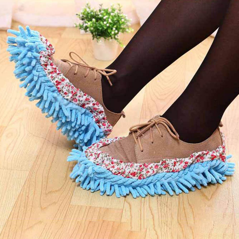Shoes Cover Skin-friendly Dust Cleaning Soft Floor Mopping Cleaning Slipper for House Indoor Machine Washable Cloth Shoe Bag