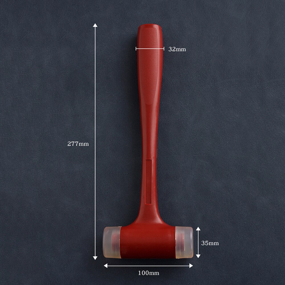 35Mm Kleine Rode Hamer Non-Rebound Rubber Hamer Lederen Tool Hakken Hamer Installatie Hamer Hamer Hoofd Kan Worden vervangen