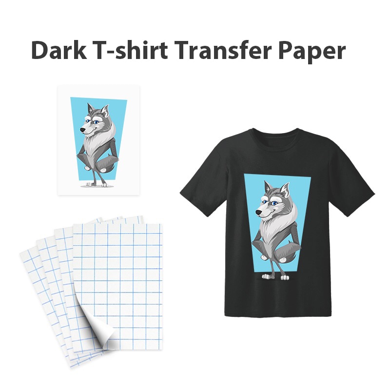 A3/A4 T-shirt Transfer Papier Voor Donkere Color100 % Katoen Stoffen Doek Inkjet Printing