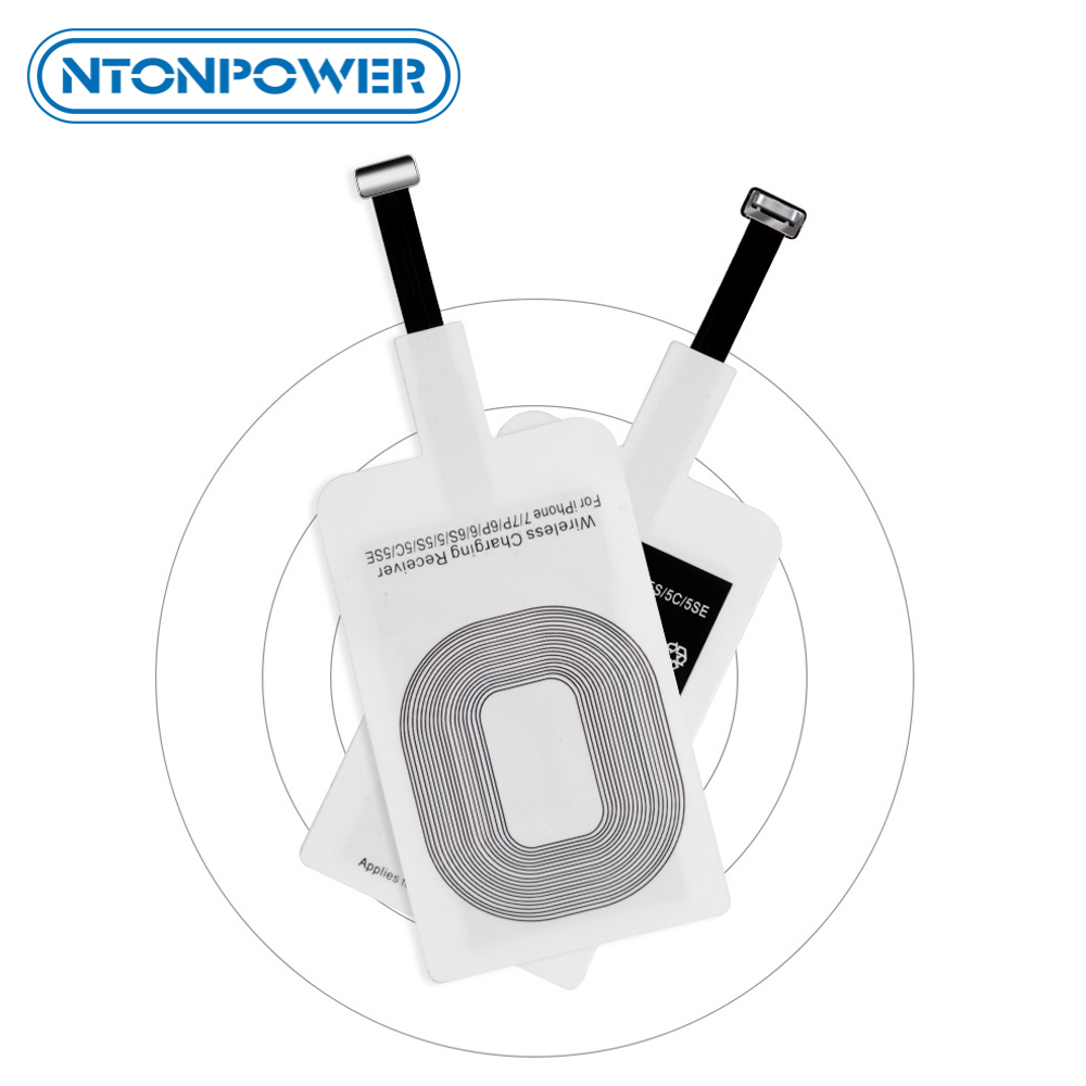 NTONPOWER Draadloze Opladen Connector Voor iPhone 7 6 6s 5 Micro USB Type C Universele Qi Draadloze Oplader Adapter ontvanger