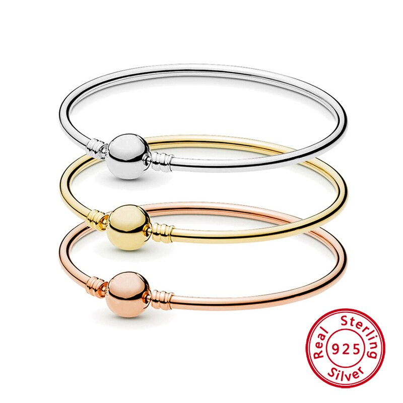 Charm Diy Zilveren 925 Armbanden Op Hand Button Bead Bangle Esthetische Minimalistische Stijl Mode-sieraden Voor Vrouwen