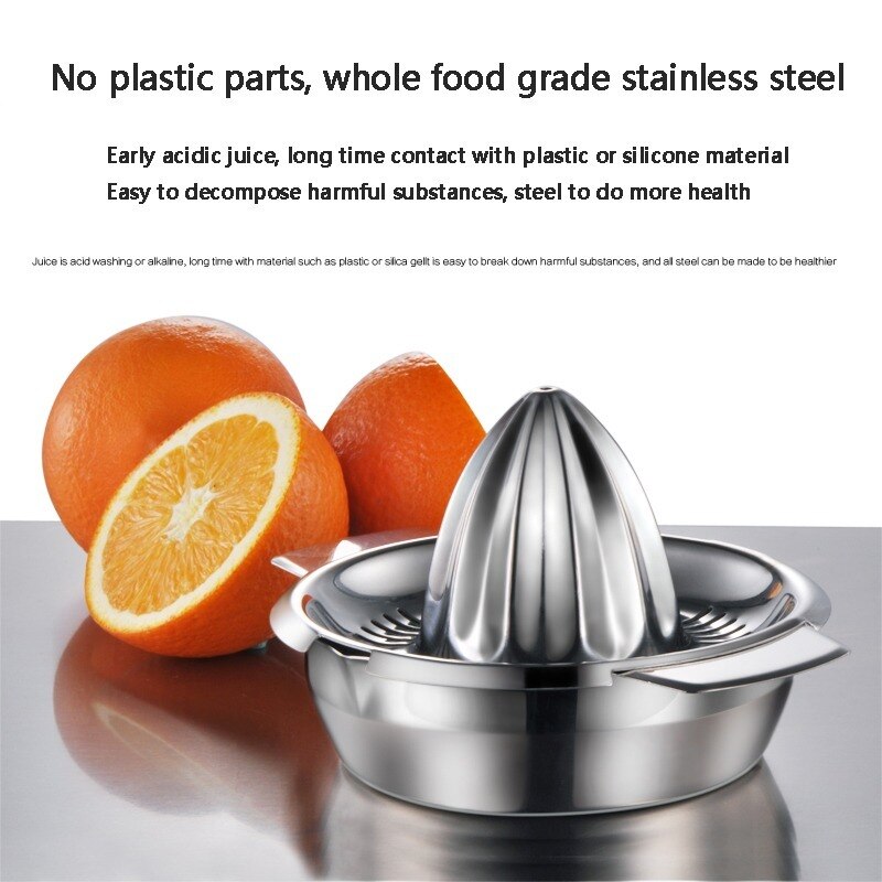 Exprimidor de Frutas Manual Portátil, Accesorios de Cocina de Acero Inoxidable, 100% Prensado a Mano de Limón, Naranja, Cítricos, 304