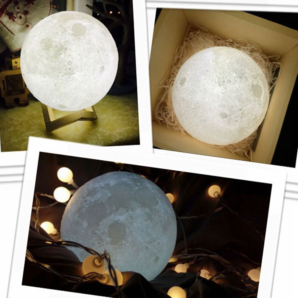 Aibecy USB Rechargeable LED 3D Printed PLA Home Decorative Lights Touch Control Brightness