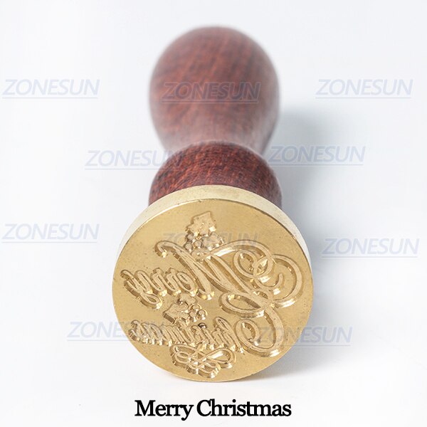 ZONESUN, sello de frase de bendición, sello con mango de madera para , embalaje, sobres de cartas, paquetes, invitaciones de boda: Merry Christmas