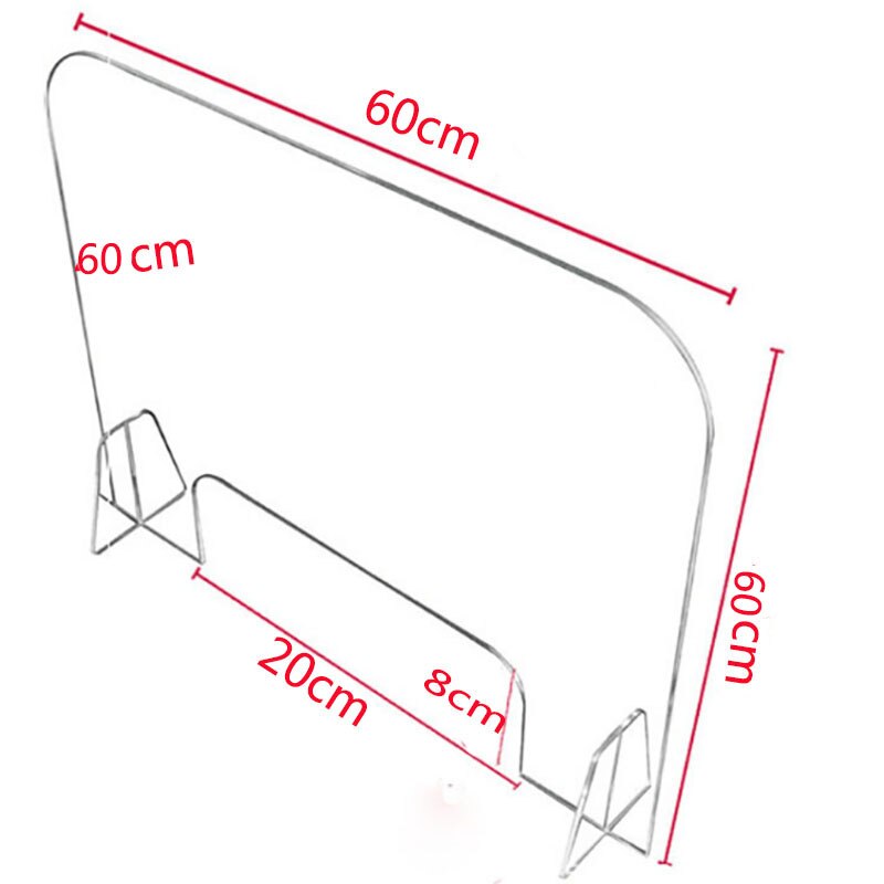transparent Sneeze Guard Shield Protection Safety Counter Top Perfection Reception Counter Side Office Reception Droplet Defense: 4MM thick 60X60CM