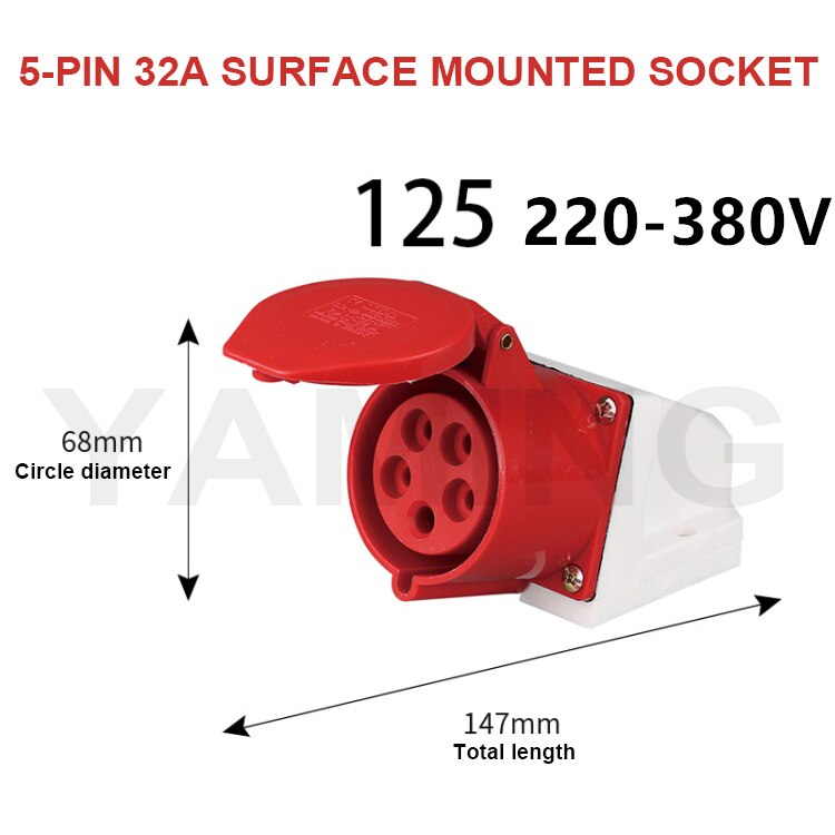 4-Core Pins 16A/32A Waterproof Industrial Plug Socket Concealed Open Connector Aviation Explosion-proof Male And Female