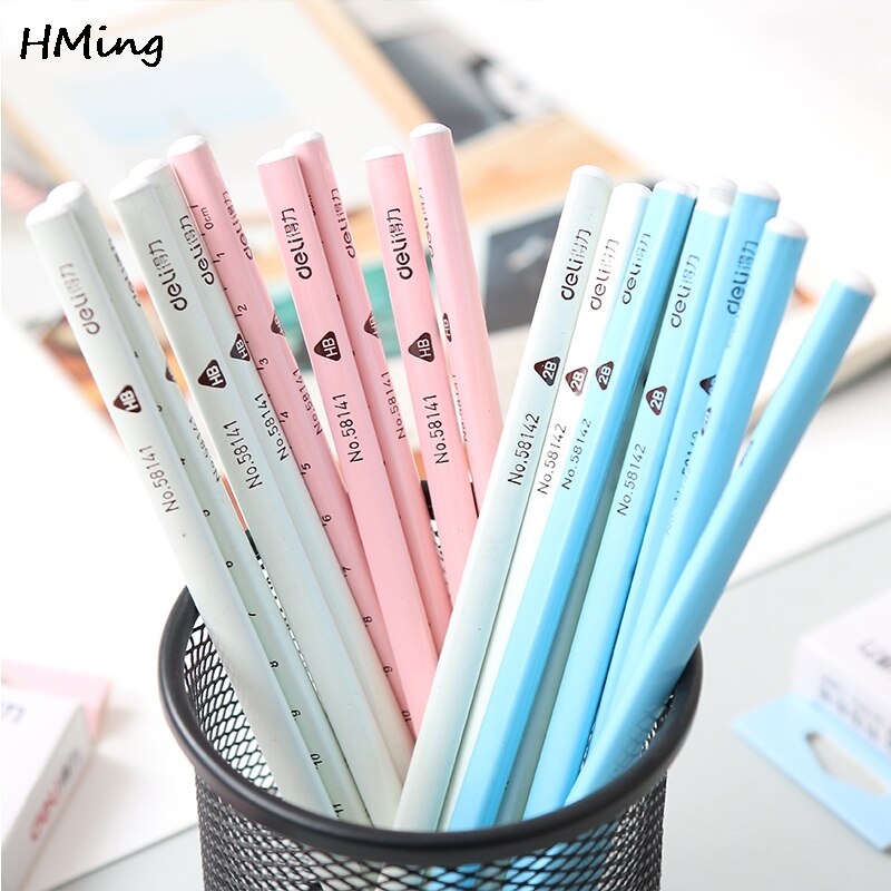 12 / pc effective stationery triangular bar exam HB 2B pencil primary non-toxic children's writing pen stationery