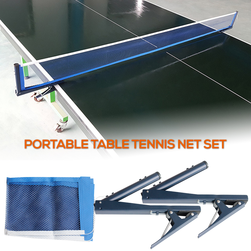 Ping pong bordtennis net stolpe sæt sammenklappeligt bærbar ping pong mesh net klip sæt bordtennis tilbehør