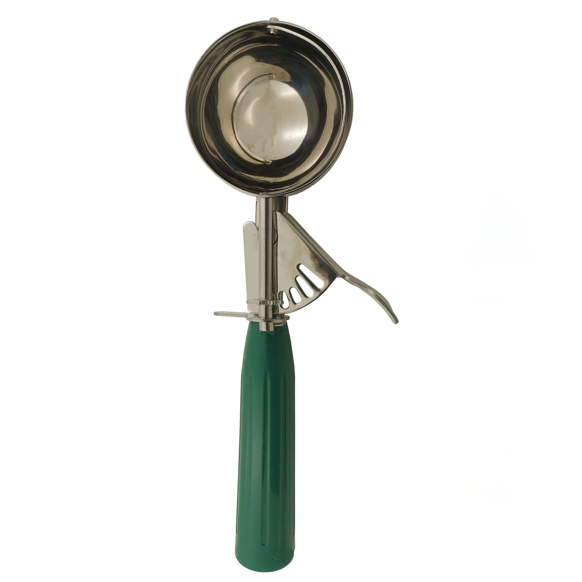 Stainless steel durable ice cream scoop, convenient tool for digging balls, ice cream scoop: green