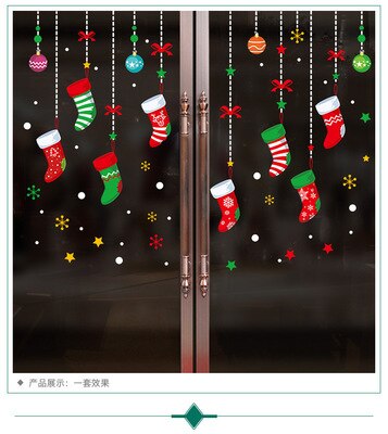 Christmas Ornaments Wall Sticker Cartoon DIY Merry Christmas Glass Wallpaper Christmas Decorations For Home Xmas Year: 4