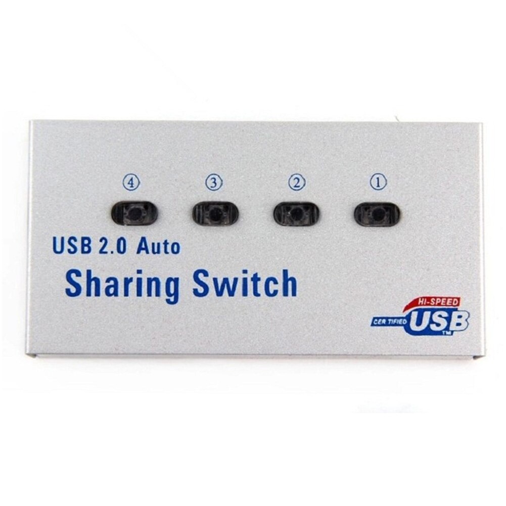 USB 2.0 PC Splitter Electronic Switch HUB Printer Sharing Computer Metal Device Automatic Scanner 2 Port Compact Adapter Box