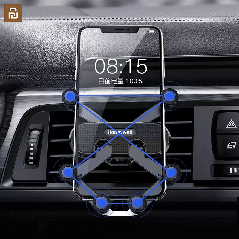 Honeywell air outlet gravity car phone holder, automatically tensioned, full protection from six-point support, suitable for 4,7-6,7 in