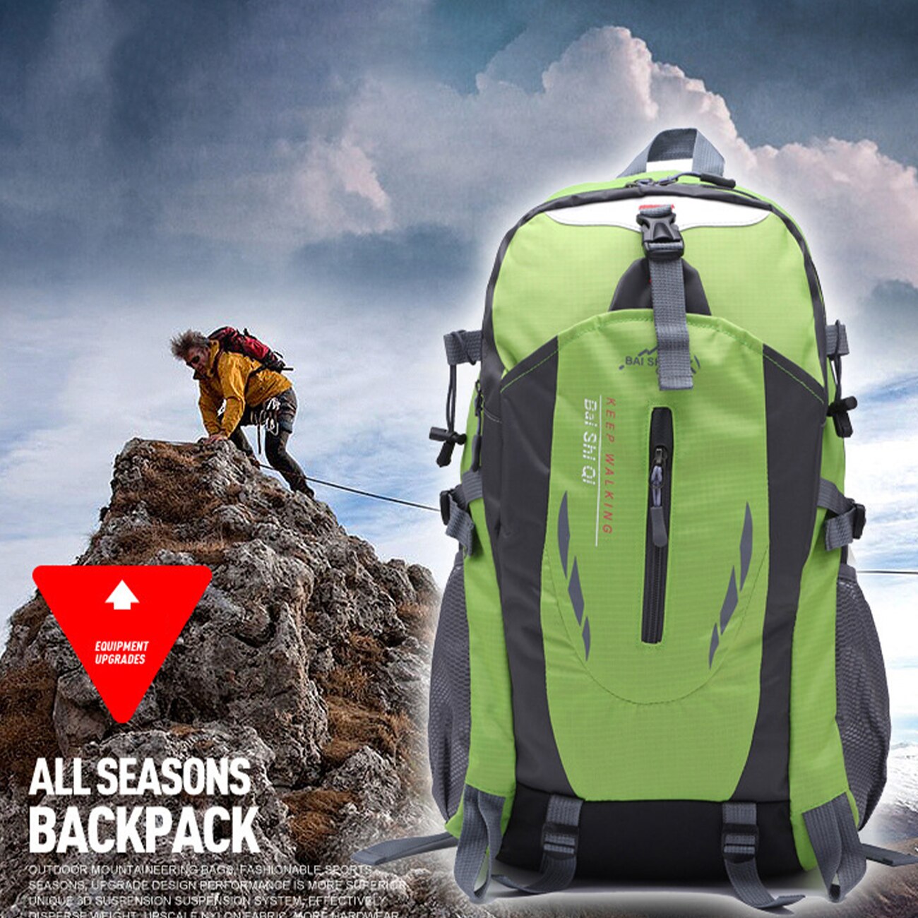 Waterproof Lightweight High capacity Backpack Outdoor Hiking Camping Mountaineering bag Traveling for Men Women