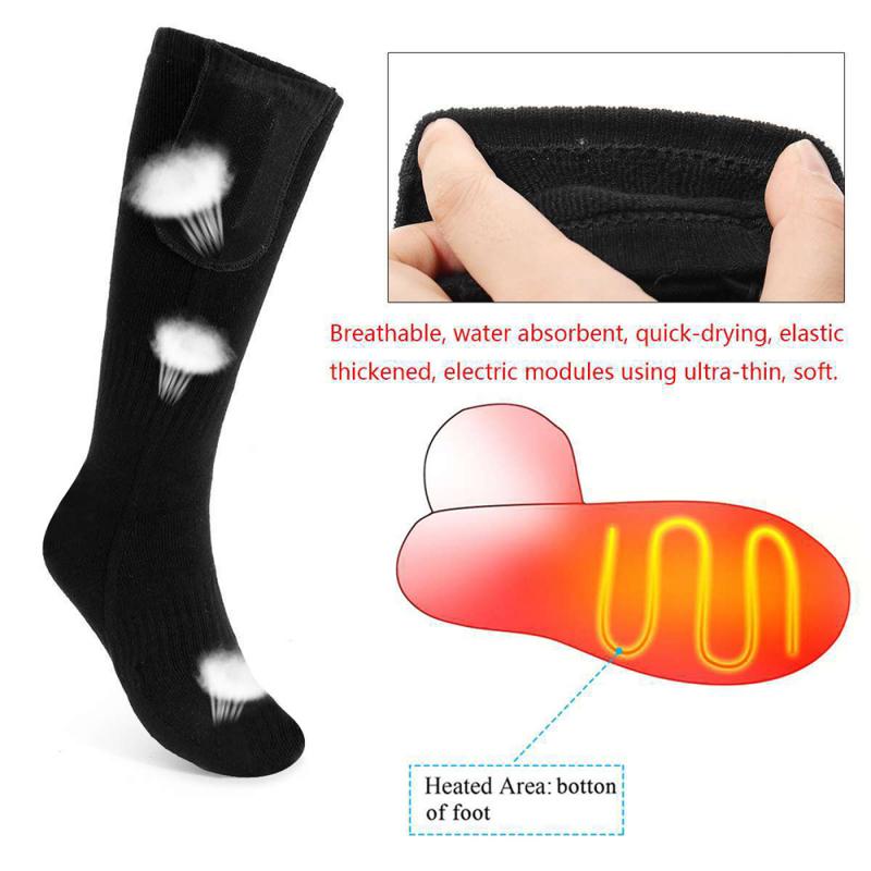 Winter draussen Sport Socken Heizung Socken Warme Knie-Hohe Starke Eis Angeln Radfahren Wandern Sport Socken Elektrische Erwärmung Thermische