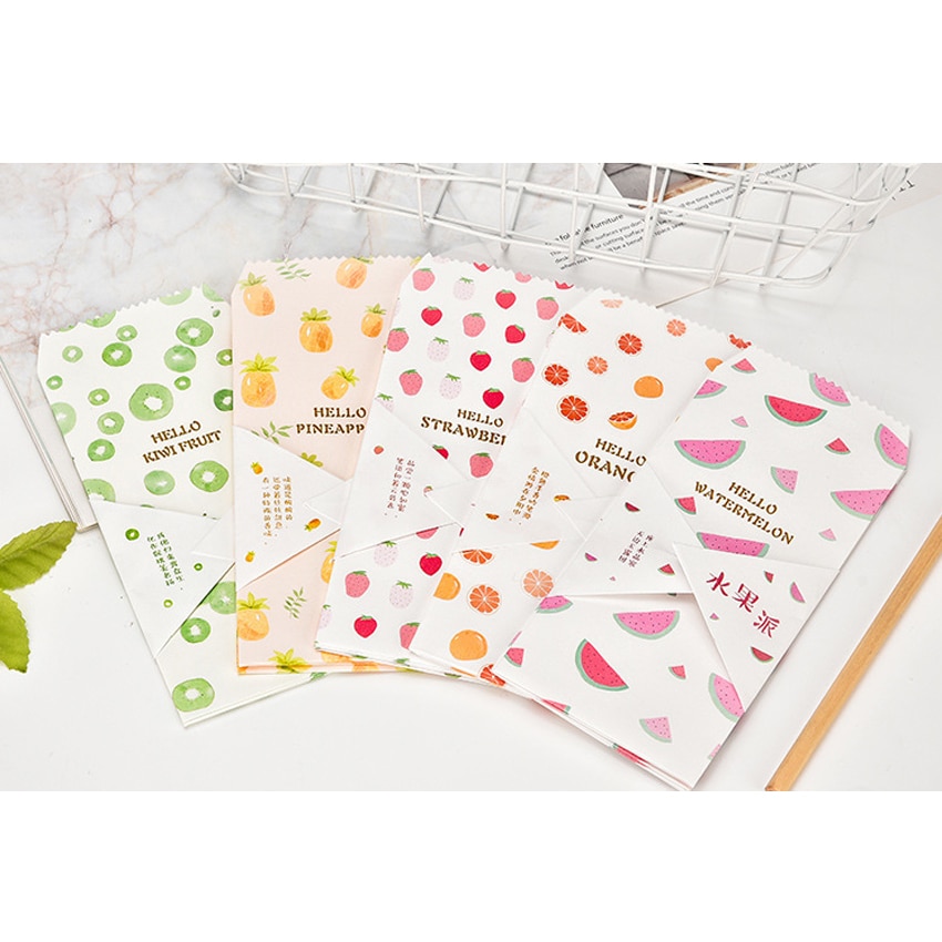 10Pcs/pack Lovely Small Fresh Fruit Paper Envelope Kawaii Small Baby Craft Envelopes for Wedding Letter Invitations