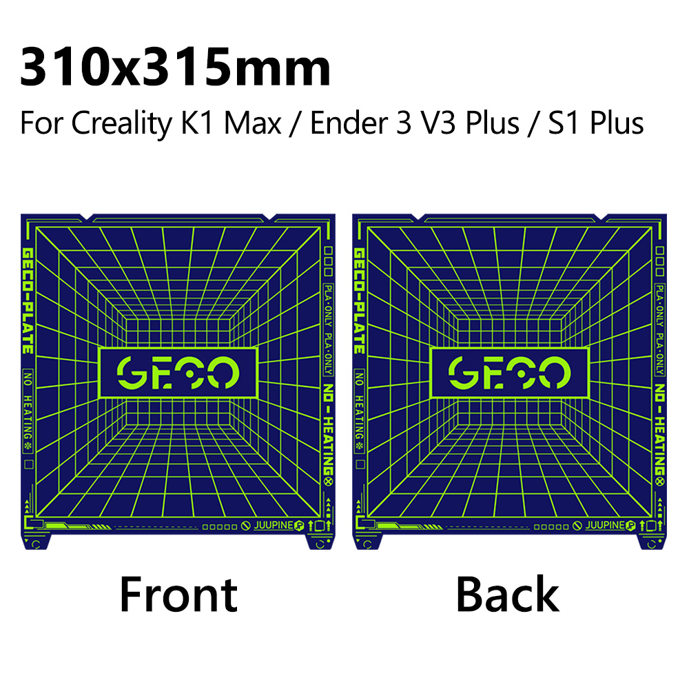 GECO Plate Pla Cold Build Pate For X1C P1S A1 Kobra S1 K1c Ender 3 Se K1 Max No Clog Spring Steel Double Sided Super Adhesion: 1.5mm / green