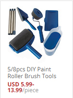 Zestaw 6 wałków malarskich, pędzli, narzędzi robić malowania ścian, akcesoriów domowych robić malowania dekoracyjnego, pędzli malarskich ze szwem