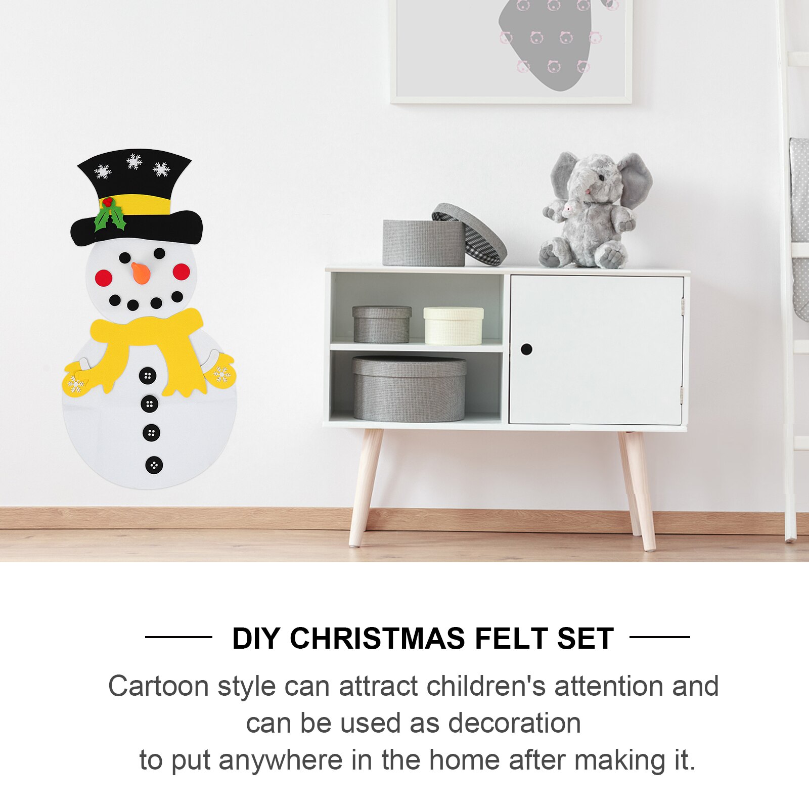 2 Sets DIY Felt Christmas Snowman Toys Christmas Hanging Decorations