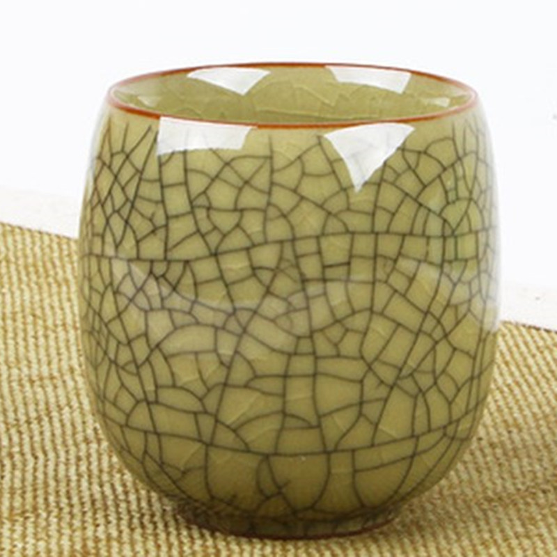 Crackle Glaze Tea Cup Geyao Kiln Marked Cup Longquan Celadon Porcelain Teacup Ceramic Tea Cups For Pu'er Tea