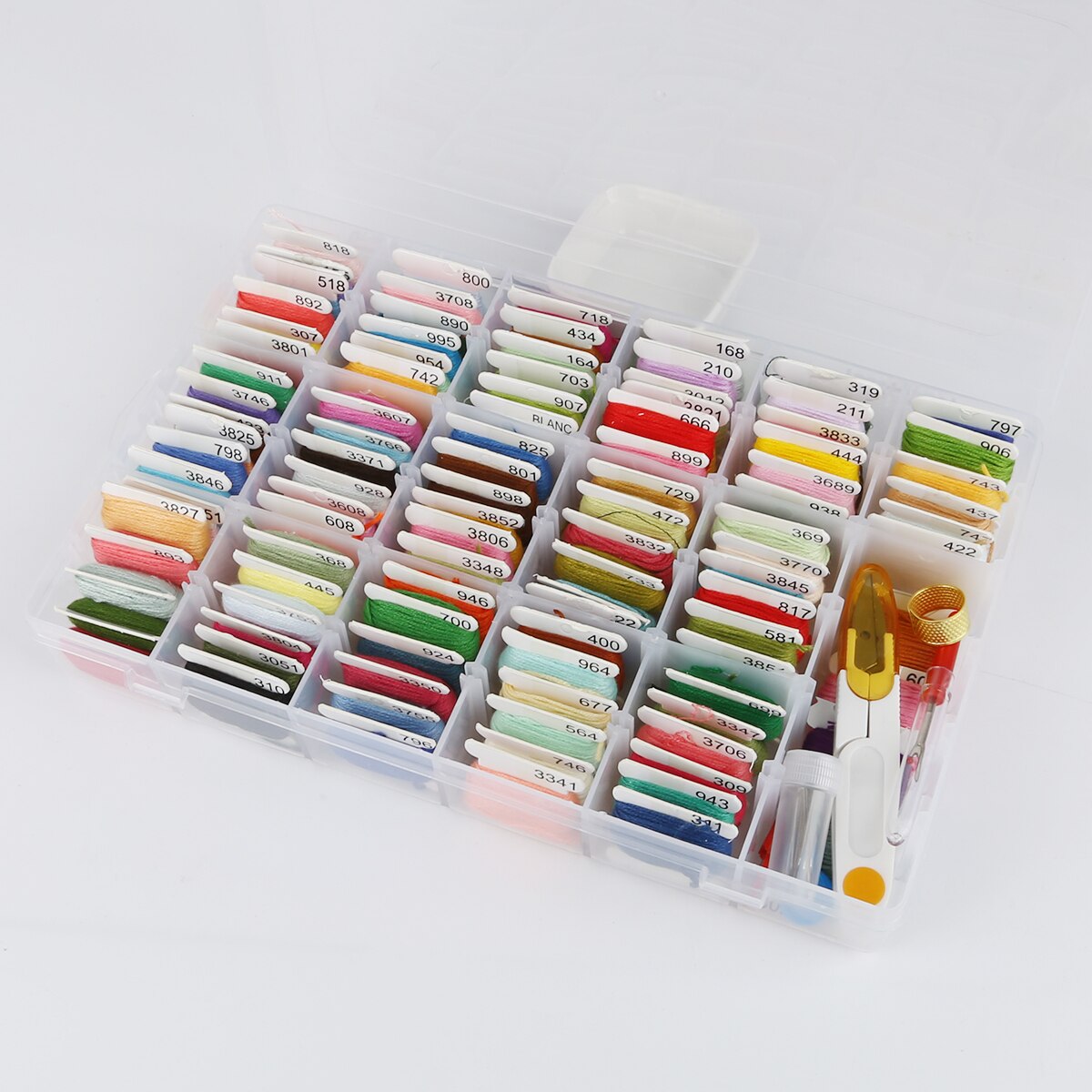50/100 Colors Embroidery Thread Floss Cross Stitch Thread Tool Kit Box For DIY Handmade Sewing Craft Kit Box Set Tools: 100 colors