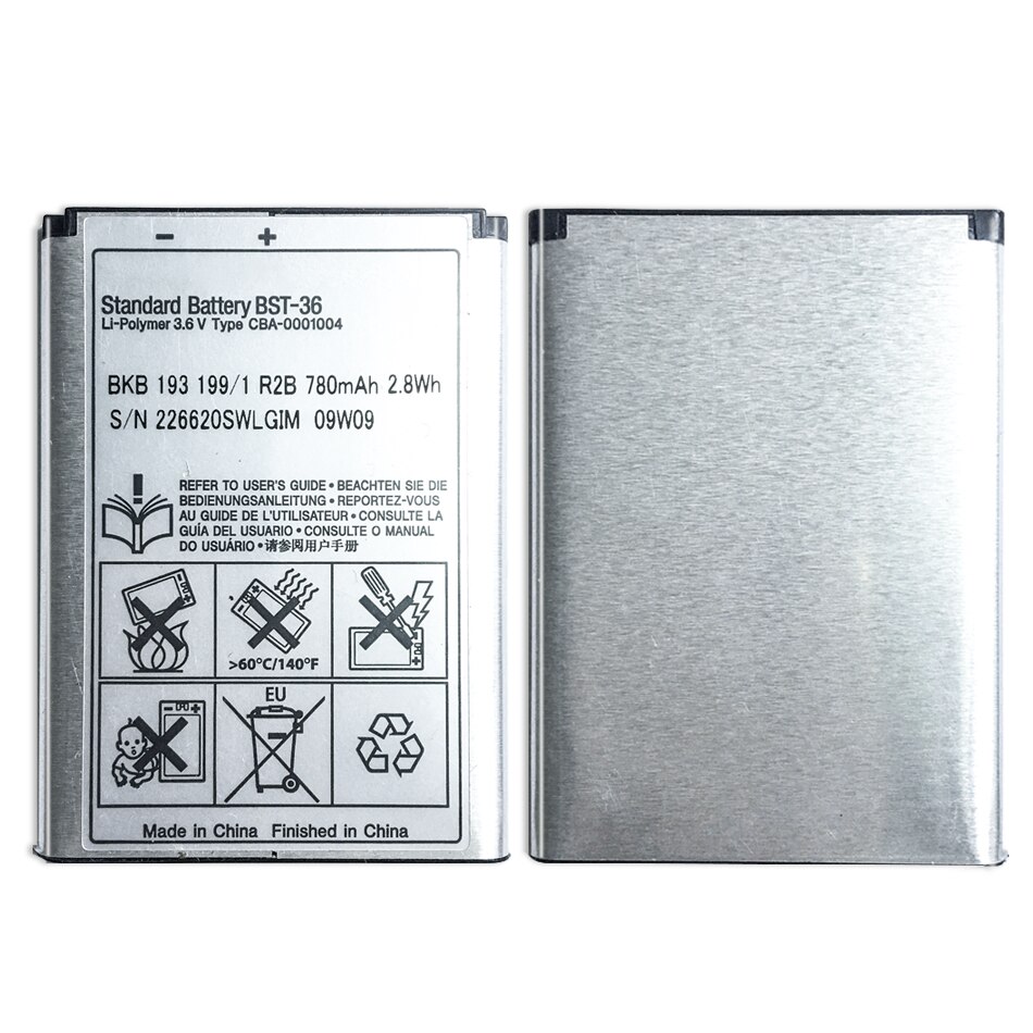 BST-36 For Sony Ericsson J300 K510i Z550a K310 J300C X0001 Z550C K320 K310i K310c K510c Mobile Phone Battery 780mAh
