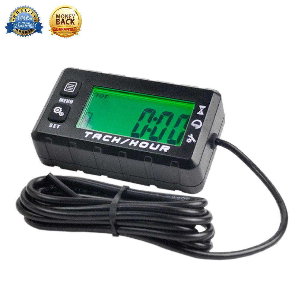 Hour Meter Digital Inductive Tachometer with LCD for Gasoline Engine ATV UTV Chainsaws Outboards Motor ATV Marine Generator: Default Title