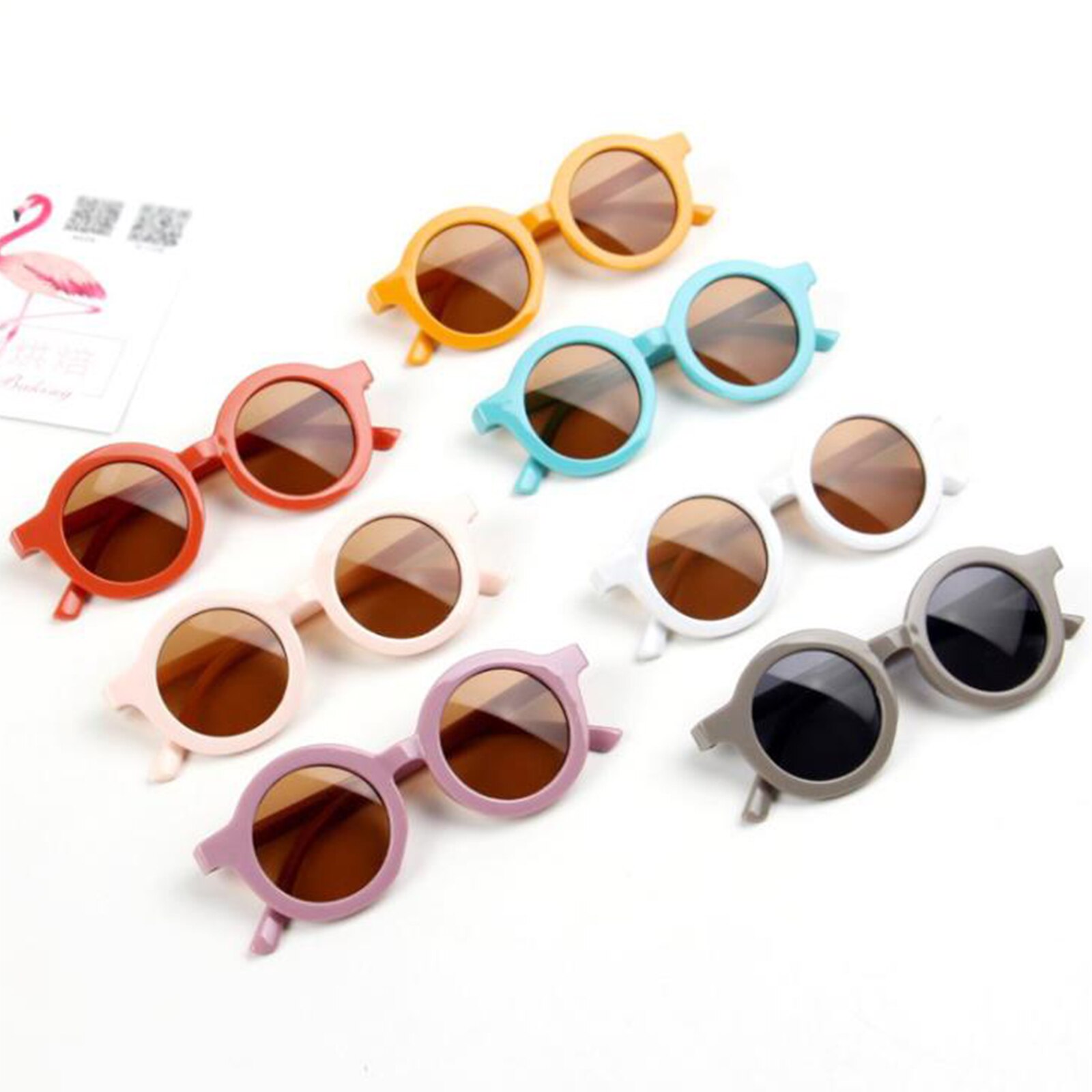 Kinderen Zonnebril Mode Eenvoudige Zuigeling Retro Leisure Ultraviolet-Proof Ronde Gemak Bril Lenzenvloeistof Voor Kids